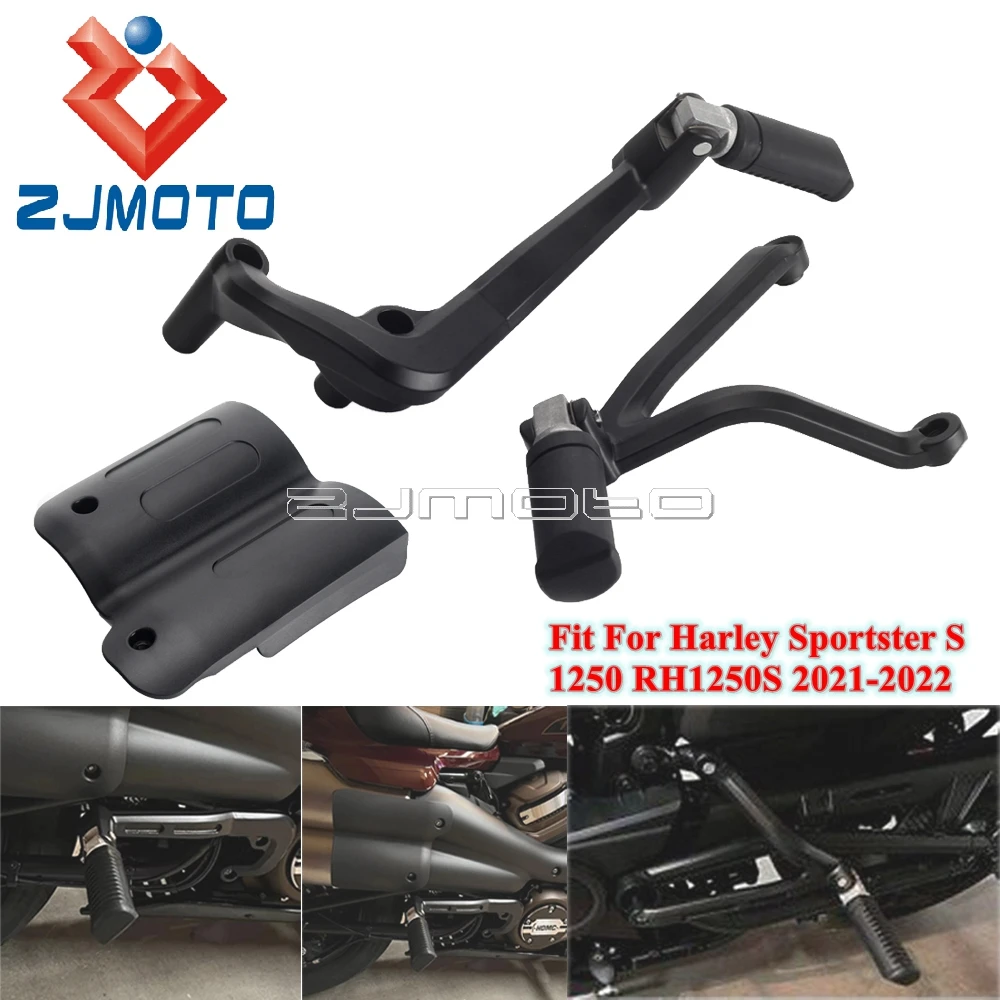 Motorcycle Rear Passenger Foot Pegs Bracket Foot Pedal Support Exhaust Heat Shield For Harley Sportster S 1250 RH1250S 2021-2022