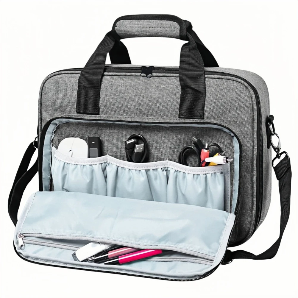 

1PC Projector Carrying Case 34.6*27*8cm For-VIEWSONIC Projector Carrying Case Bag With Accessories Storage Pockets Tools Bags