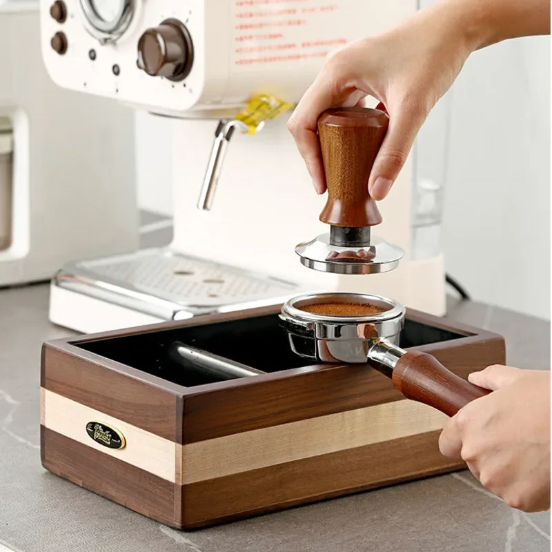 

Walnut Wood Coffee Residue Bucket Cloth Powder Appliance Simple Powder Residue Storage Box Coffee Machine Tool Accessories