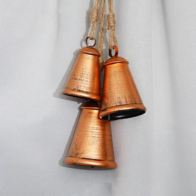 Vintage Rustic Cowbell Christmas Bell Tree Hanging Bells Decor Metal Jingle Bell Habby Chic Holiday Decor Vintage Rustic Cowbell