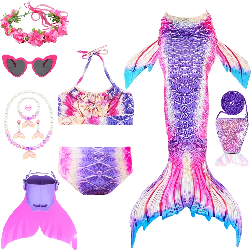 Gorgeous Children Mermaid Performance Swimsuit Holiday Beach Fancy Girls Bikini Swimming Swimwear Vacation Kids Diving Swimsuits