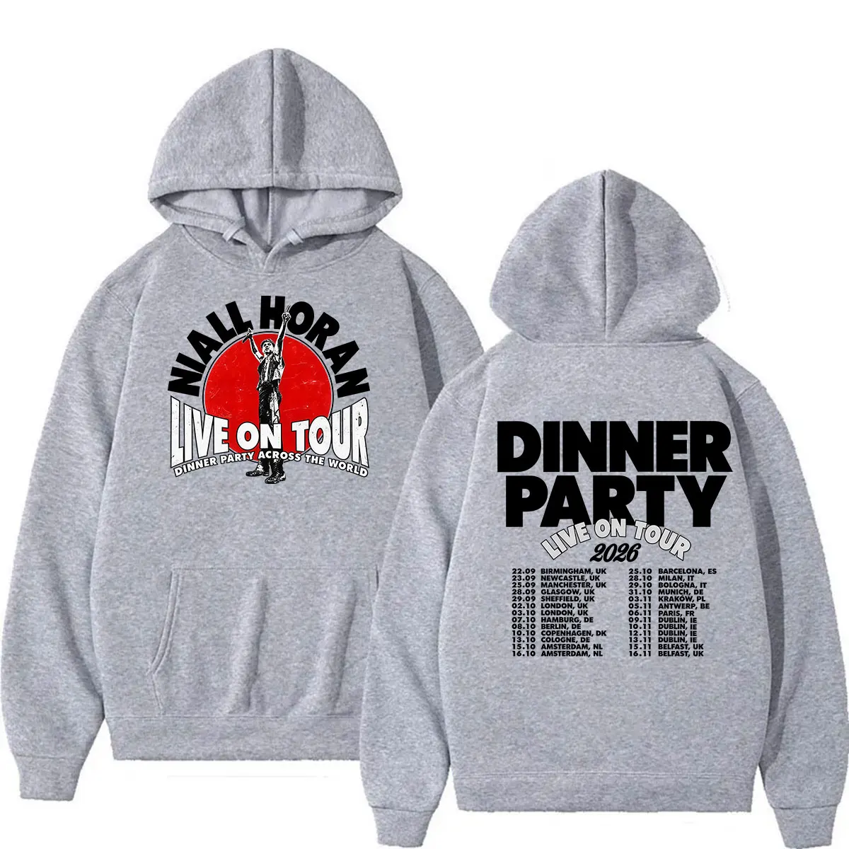 Niall Horan Dinner Party Live on Tour 2026 Hoodie Herren Damen Vintage Langarm Mode Sweatshirt Lose Kleidung Pullover Kapuzenpullover – Detail 5