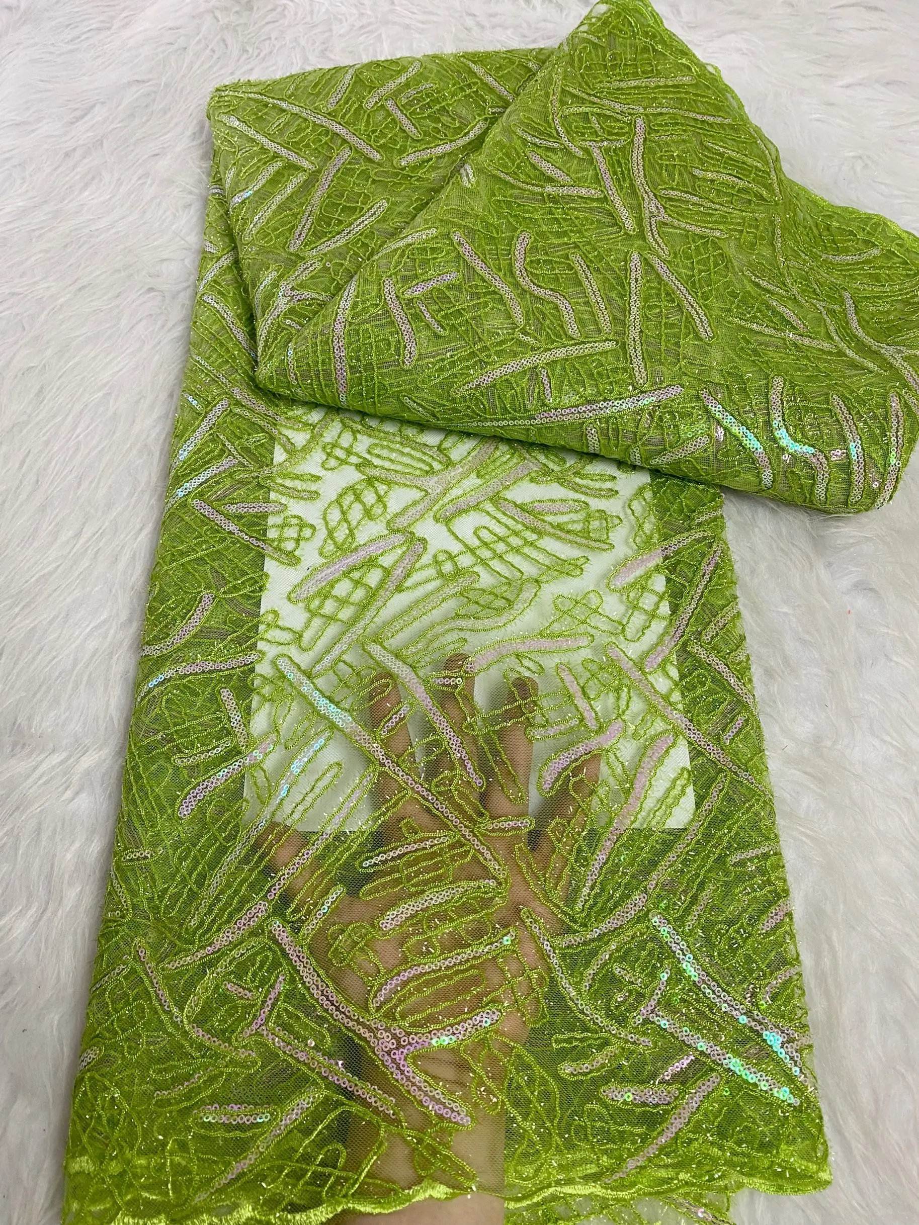 

Новейшая африканская французская тюль-сетка с блестками, африканская кружевная ткань, 5 ярдов, вышивка, нигерийская вышивка для шитья, 5 ярдов