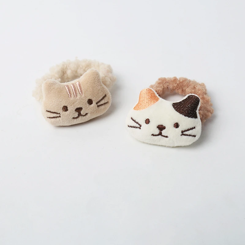 Japanese and Korean Cute Plush Hair Band Cat Pig Hair Rope Kawaii Animal Hair Rope Girl Student Sweet Headrope Accessories