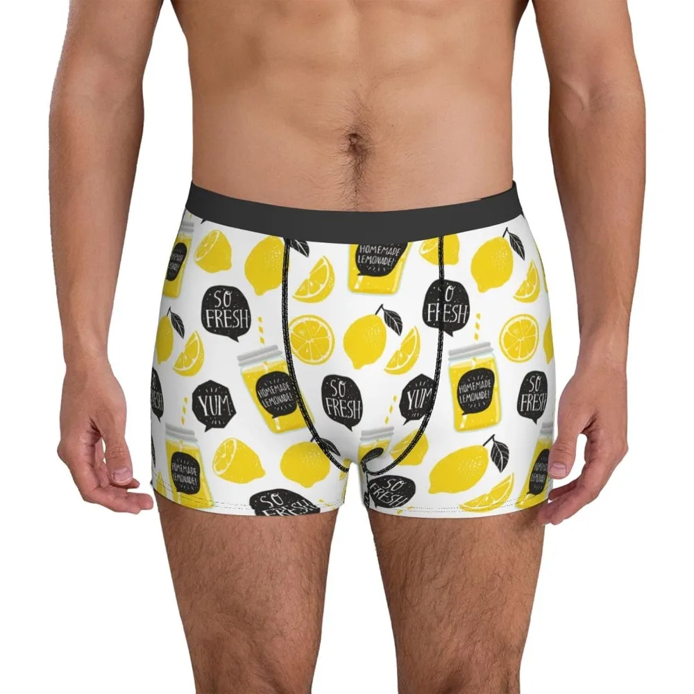 

Mens Underwear For Men, Cute Lemon Juice Boxer Briefs For Men Pack, Mens Boxer Briefs Shorts