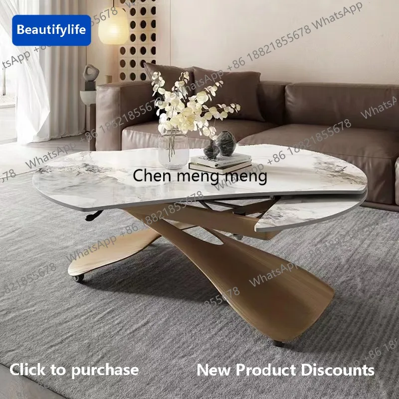 

A56 Italian Multifunctional Coffee Table Style Small Space Luxury Coffee Table Center Saving White Meuble Salon Furniture For Ho