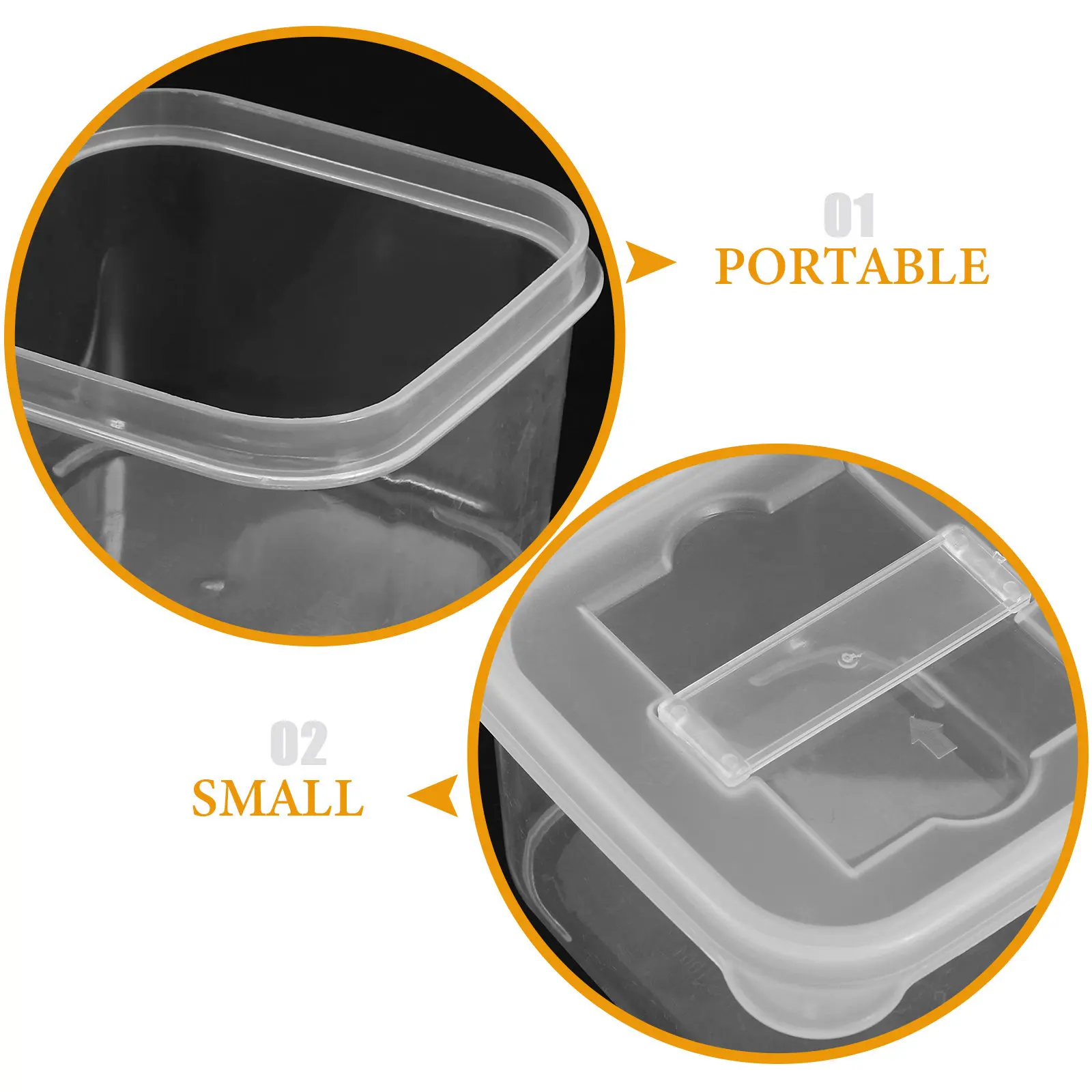 4Pcs Lab Sampling Containers Mini Clear Storage Boxes with Lid Label Clip for Food Soil Samples and Organization