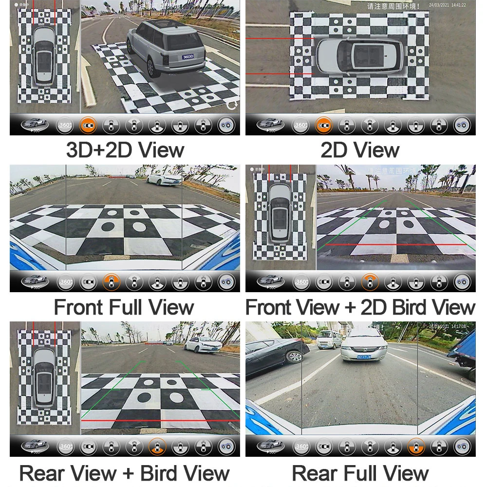 TEENRAM Car 360 Panoramic Camera System With 3D Surround Bird's Eye View 4 Cameras Sony 307 WDR Chip 24 Hours Parking Monitor - Image 6