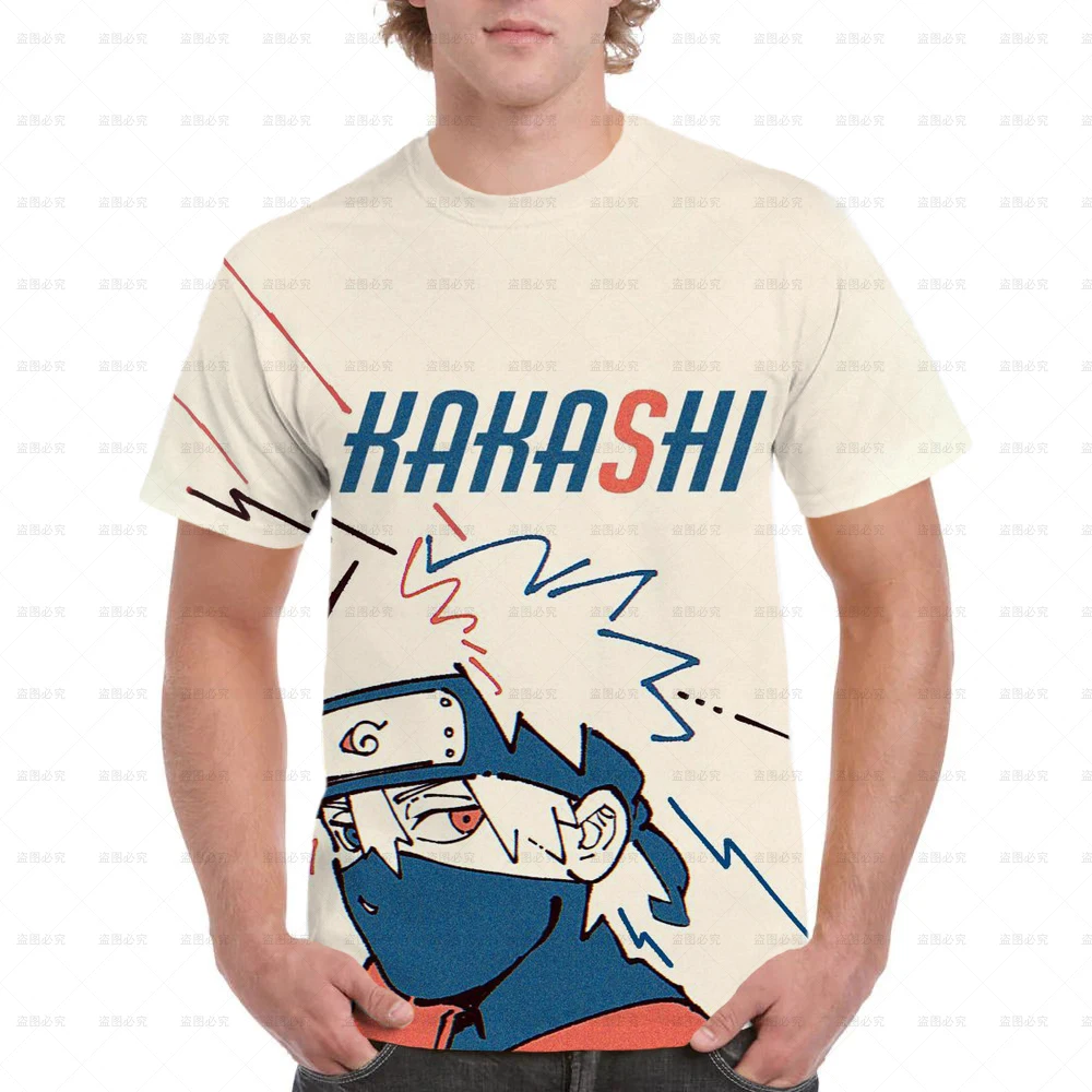 

2025 Men's Summer Classic Anime Naruto New 3D Printed Cartoon Kakashi T-shirt Women's Children's Street Fashion Sports Top