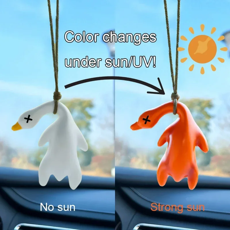 1/2PCS Cute UV Color Changing Duck Pendant,Accessories for Beach,Cars,Bicycles,Bag,Creative Decoration Gift for Women