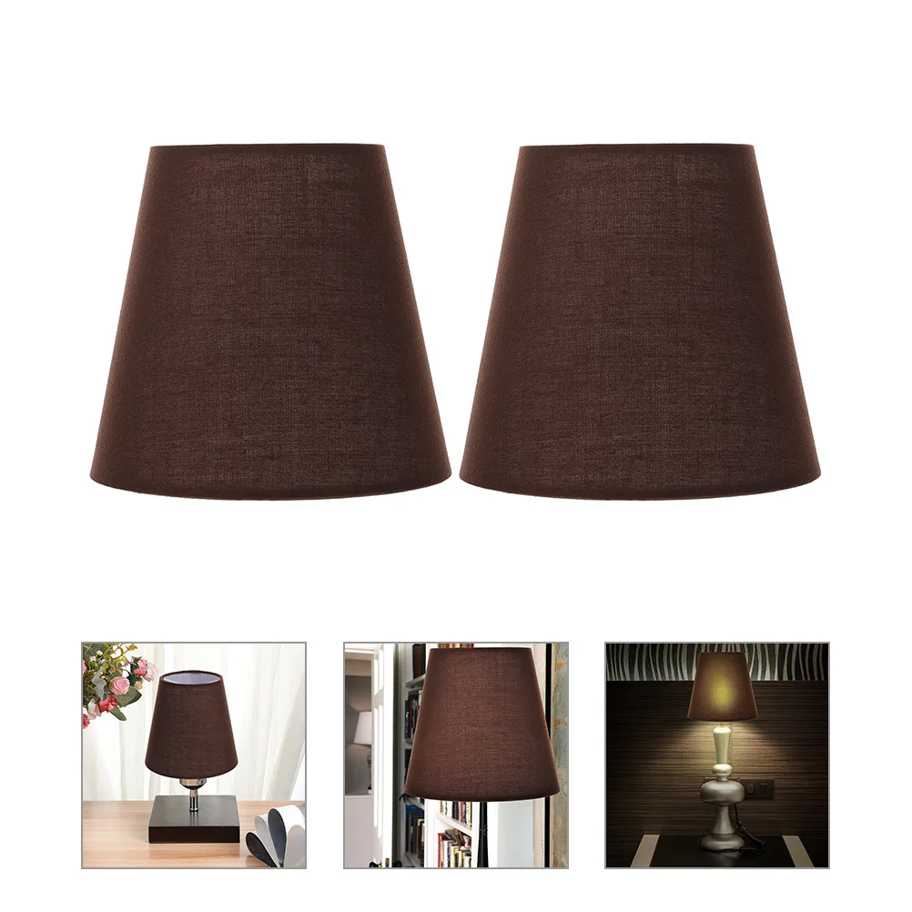 2 Pcs Cloth Lampshade Clip on Covers Delicate Decor Rustic Bedside Coffee Sturdy