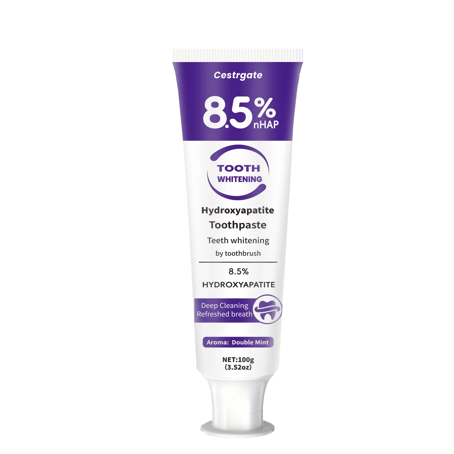 Hydroxyapatite purple White Toothpaste - Deep Cleaning for Brighter Teeth, Fresh Breath & Gum Health, Basic Oral Care Paste