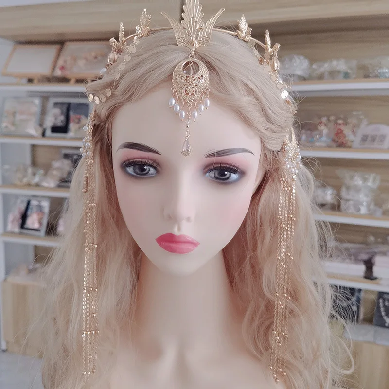 Western Style Headdress Dunhuang Tassel Tuinga Angel Forehead Ornament Bana Exotic Photo Hair Accessories