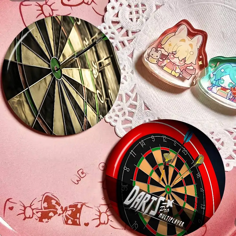 Playroom Dart Carpet Photo Brooches Creative Round Badge Gifts Pins 32/44/58mm