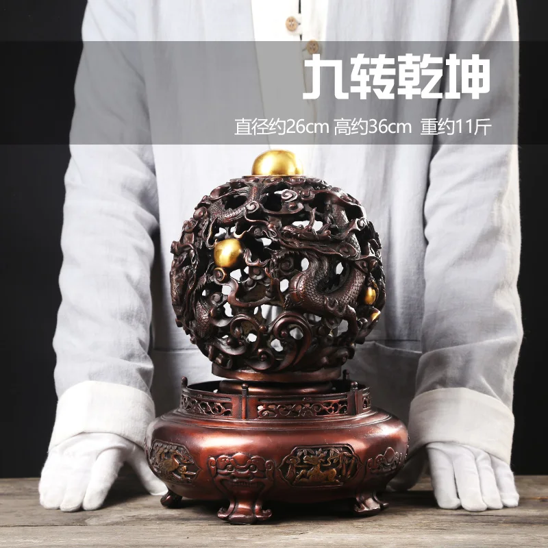 36CM - TOP efficacious Footballer player Business GOOD luck FENG SHUI Mascot # home  QIAN KUN dragon bronze statue