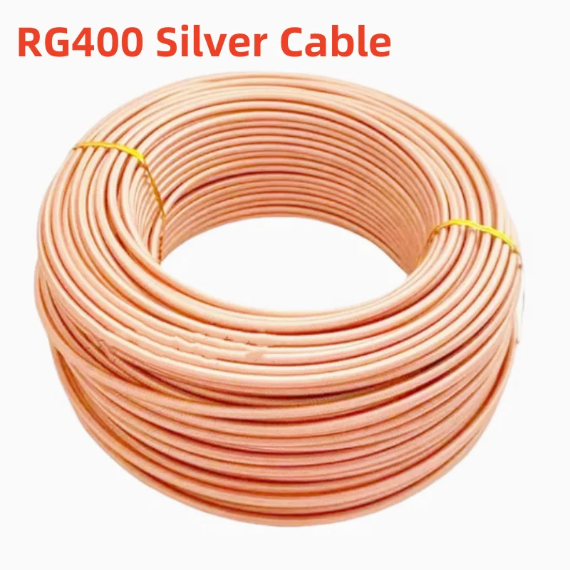 Kabel koncentryczny RF RG400, posrebrzany, dwuwarstwowy ekran, odporny na wysokie temperatury, o niskiej stratności, 50 omów, wysokiej częstotliwości, kabel podający.