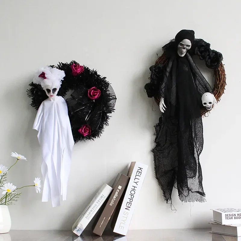 

White Ghost Door Hanging Ghost Festival Horror Party Garland Ornament Haunted House Decoration Props Halloween Decoration Supply