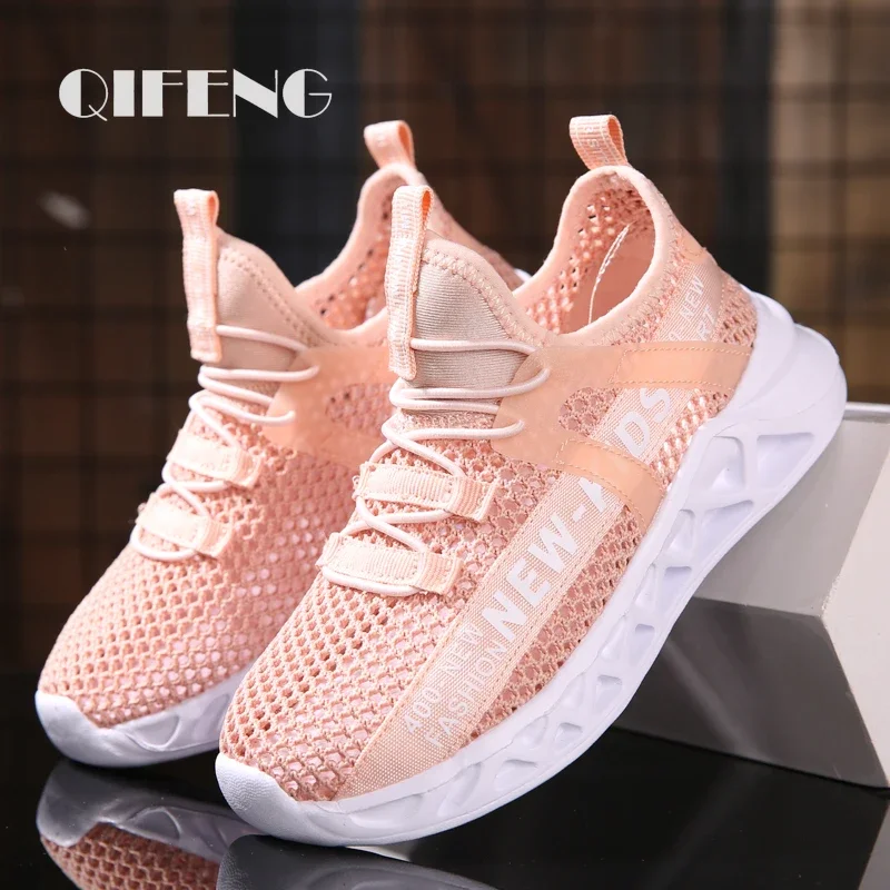 Fashion Casual Skate Shoes Girls Light Sneakers Student Kid Summer 6 8 Black Mesh Sport Footwear Children Flat White Sandals Boy