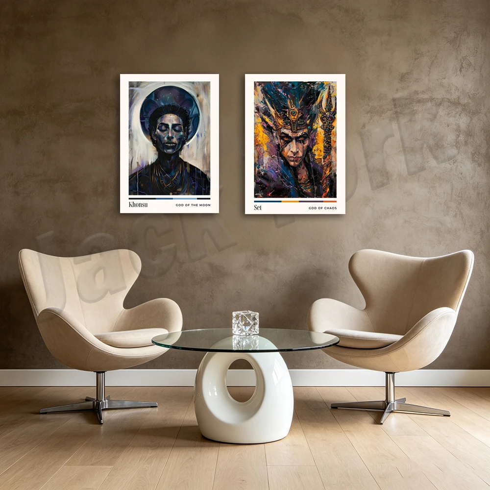Egyptian mythology Egyptian gods poster, Egyptian magic and motherhood, Anubis cloth, Bast, Osiris print canvas home decor