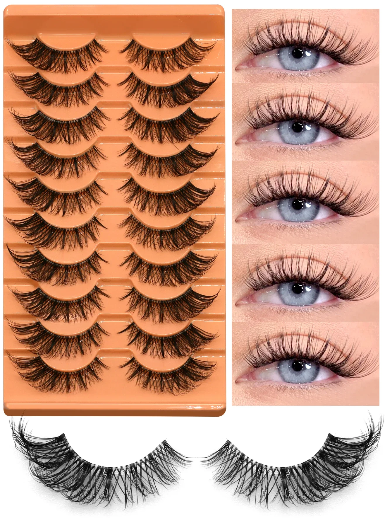 Veltrinay cílios olho de gato banda clara cílios postiços raposa olho cílios falso vison cílios aparência natural cílios extensão maquiagem