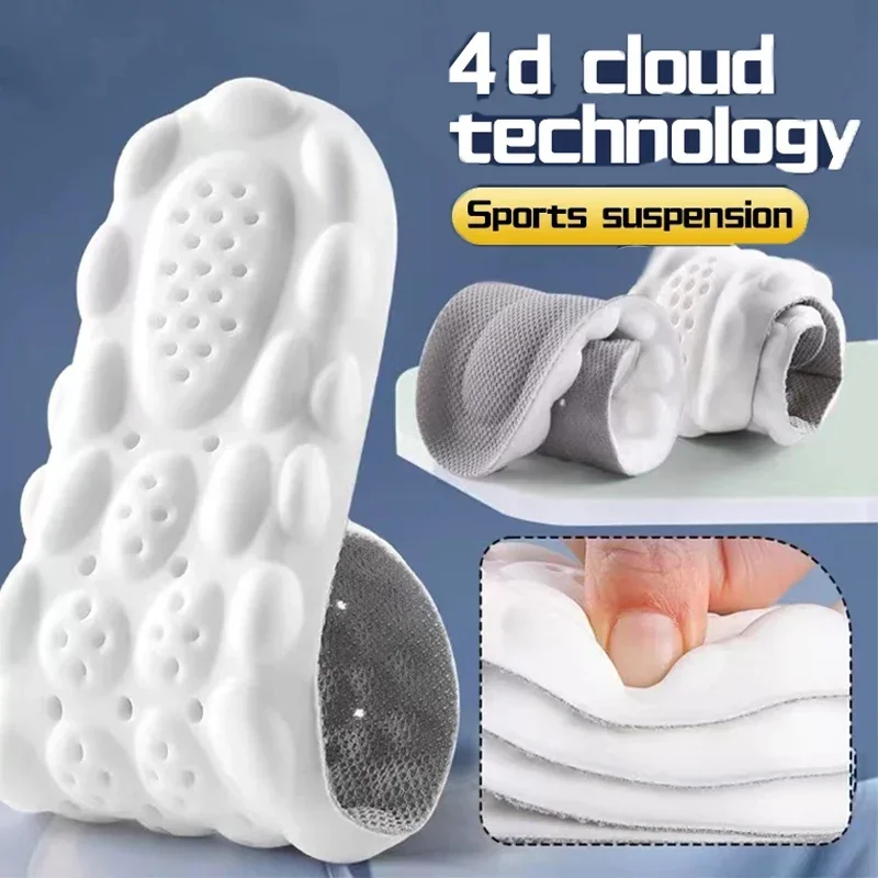 

Cushion High Elasticity Latex Sport Insoles Soft Shoe Pads Arch Support Orthotic Insoles Breathable Deodorant Shock Absorption