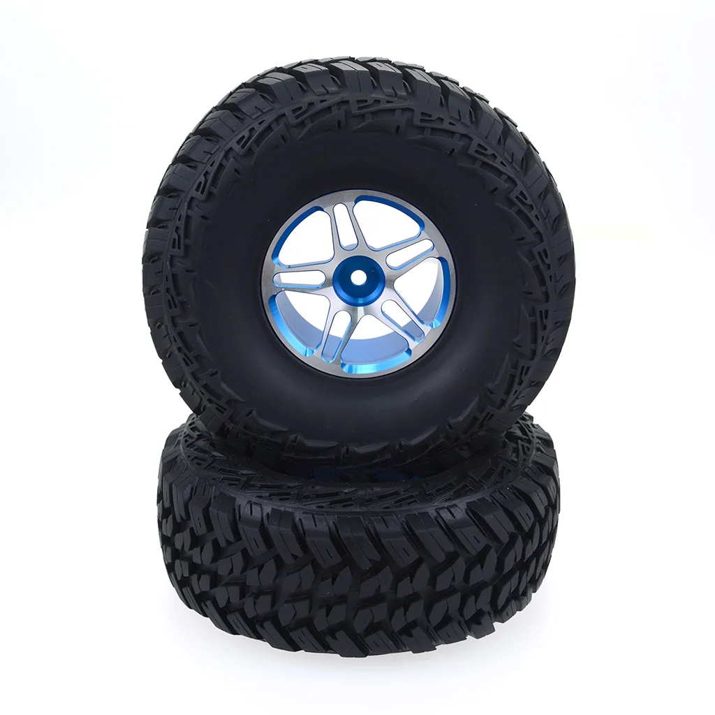 2Pcs 1:10 RC Crawler Alloy 1.9inch Beadlock Wheels + 118mm Silicone Rubber Tires For Axial SCX10 Climbing Rock Truck #4