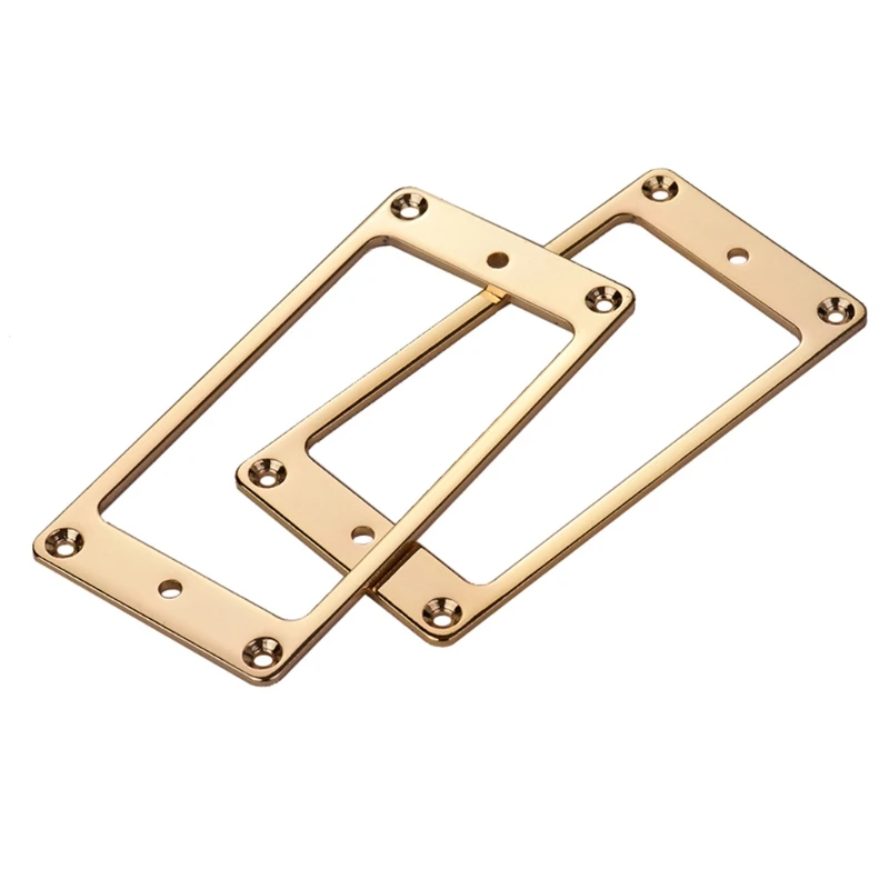 2Pcs Flat Aluminum Alloy Humbucker Pickup Mounting Ring Bridge Neck Pickups Cover Frame Replacement for Electric Guitars