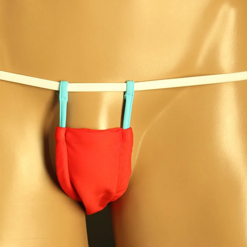 

Hollow Out Men's Sexy Bugle Pouch Thong Ice Silk Underwears Male Erotic Mini Briefs Lingerie High Stretch T-panties String Homme