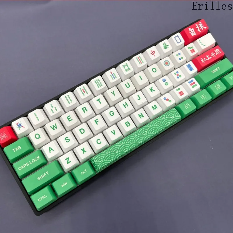 Imagem -06 - Tampa de Chave com Tema Mahjong Chinês Pbt Sublimação Térmica Personalizado Faça Você Mesmo Arquivo mx Interruptor de Teclado Mecânico Alta Qualidade