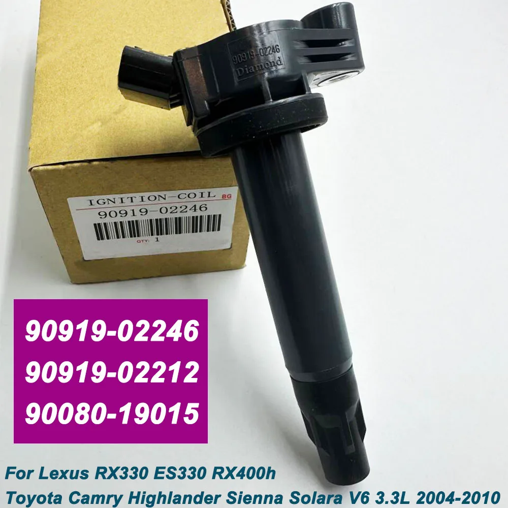 

90919-02246 Ignition Coil 90080-19025 9091902246 90919-02212 ForLexus RX400h RX330 Toyota Highlander Solara Camry Sienna 3.3L V6