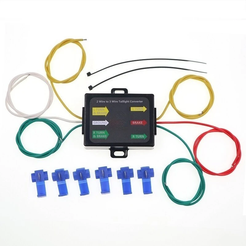 For Trailer Tail Light Converter 2 to 3 Wire Signal Separator Brake Light Adapter