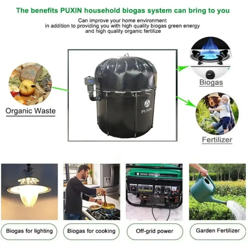 Small Home Bio  Digester System Plant Convert Household Food Residue Organic Waste to Cooking   Fuel