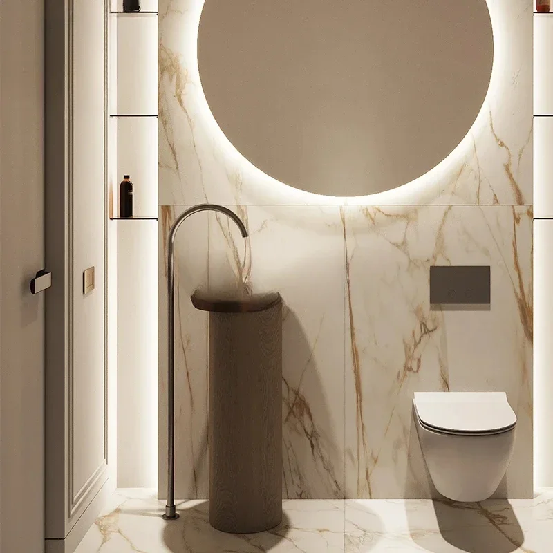 

Light luxury artificial marble hand washing basin Hotel platform basin Pillar basin