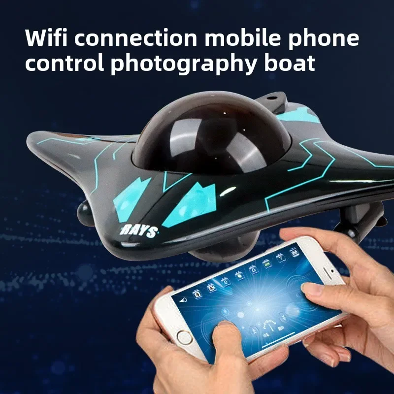 RC Boats 777-273 WiFi Remote Control Six Channel Real-time Transmission Underwater Camera Boat Mini Ship Adult Boy Electric Toys