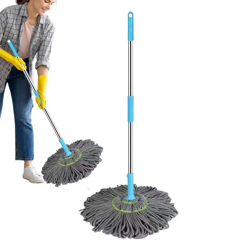 Fine Fiber Floor Mop Household Mop Floor Cleaning Rotating Self Twisting Water Mop Washable Water Fiber  Mop For Home Cleaning