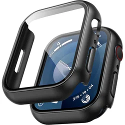Tempered Glass Screen Protector Case Cover For Apple Watch Series 10 9 Ultra 8 7 6 5 4 3 2 SE 49MM 45MM 41MM 40 44MM Accessories