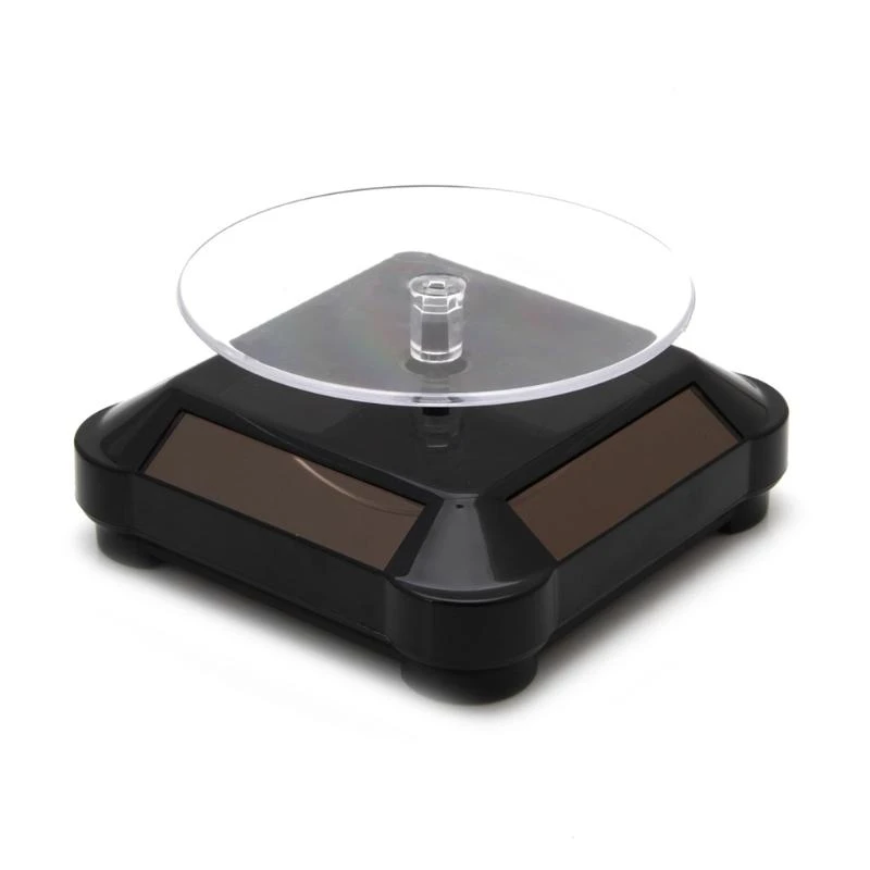 3XUA Turntable 360°Rotating Stand Solar Power Jewelry Spinner Watch Hobby Collection