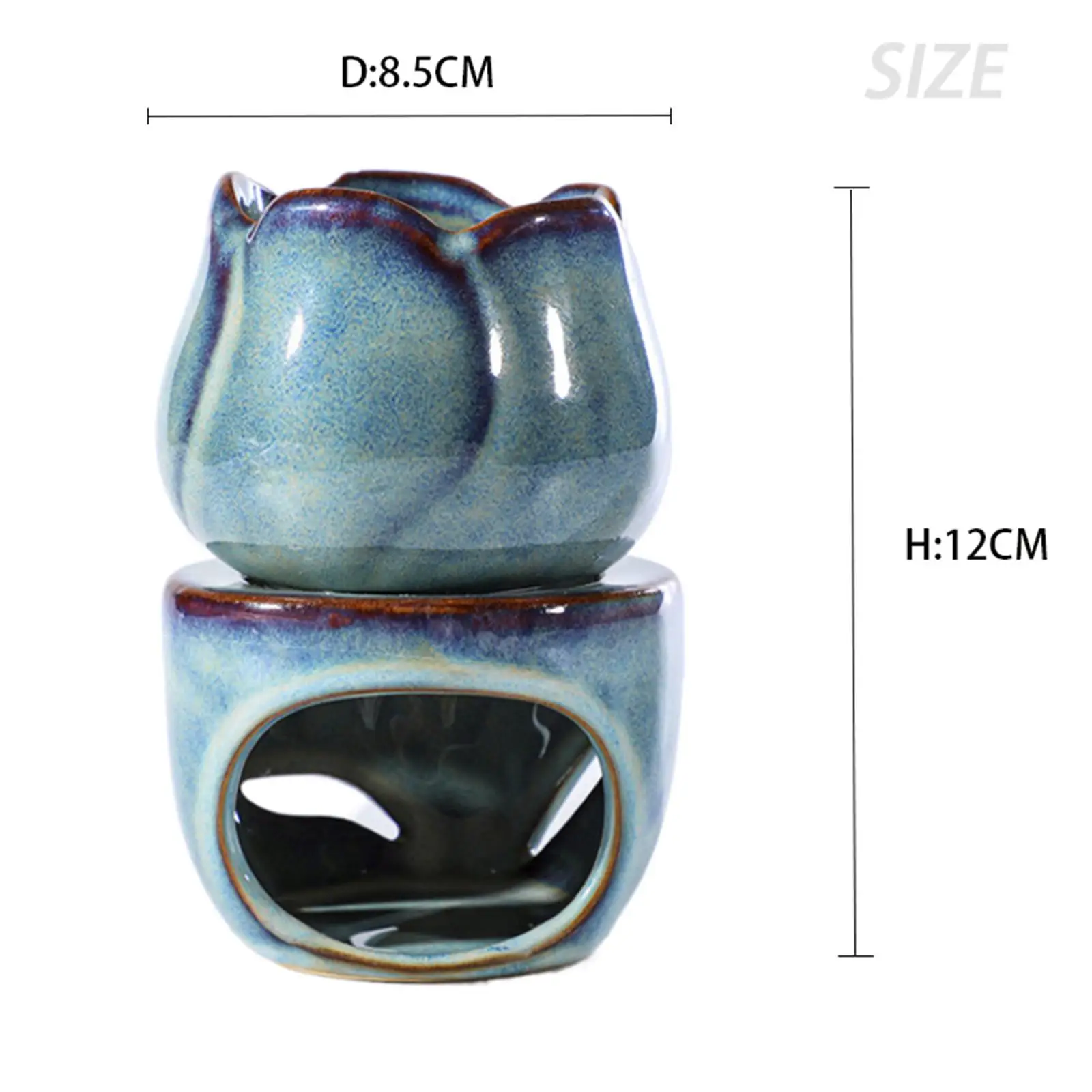 Tulip Ceramic  Aromatherapy Oil Burner split Furnace Wax Melt Fragrance Aroma Burner Holder Home Incense Wax Melt Candle Gift