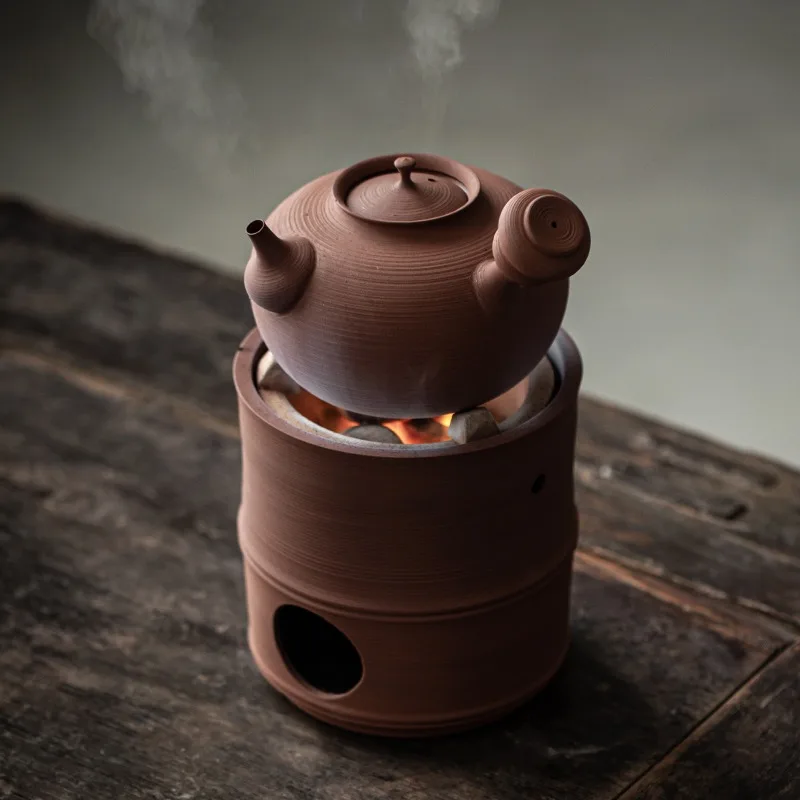 Red Mud Tea Boiling Charcoal Stove Tea Stove Stove Hand Pulled Sandiao Pot Japanese Side Handle Pot Filter Teapot