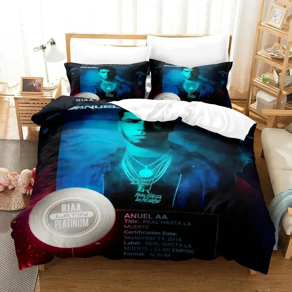 

3D Print Anuel Aa Real Hasta La Muerte Bedding Set Double Twin King Duvet Cover Comforter Pillowcase Boys Girls Adults Bedroom