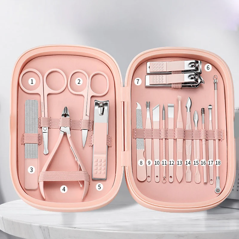 Manicure Set Stainless Steel Nail Clippers Cuticle Nipper Pedicure Care Tool Dead Skin Scissor Cleaning Grooming Nail Tools Kit