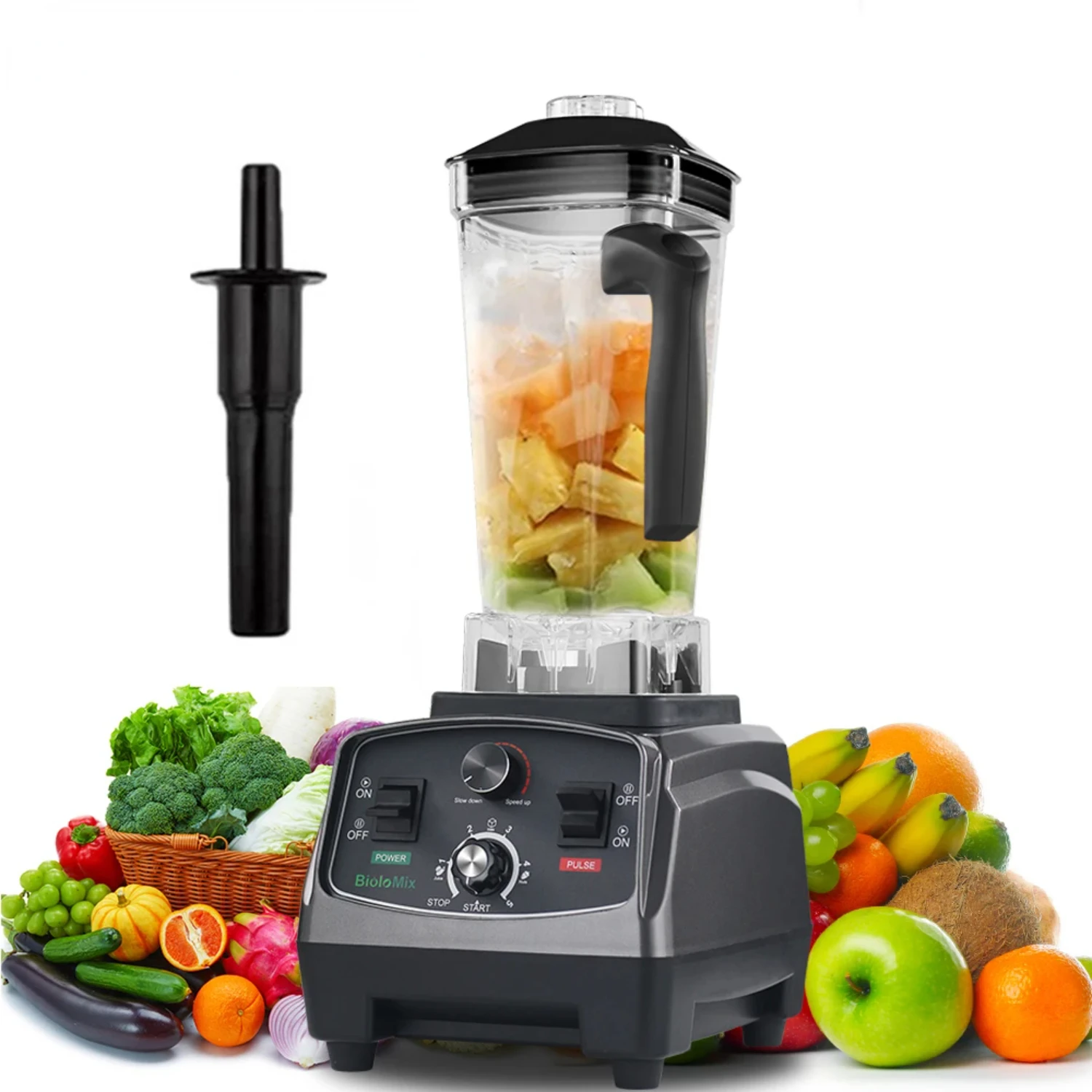 

3HP 2200W Heavy Duty Commercial Grade Timer Blender Mixer Juicer Fruit Food Processor Ice Smoothies BPA Free 2L Jar