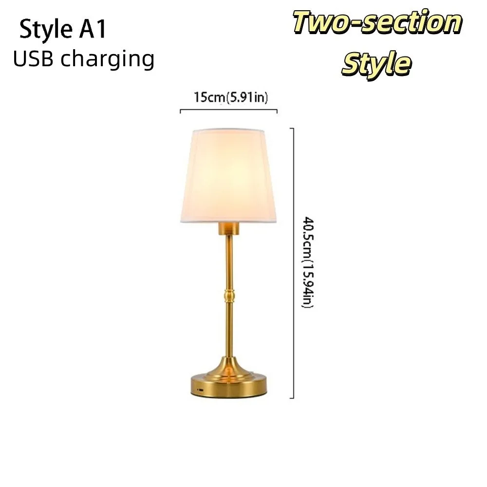 Ideal Fabric Touch Table Lamp Metal 3-Level Dimmable Rechargeable Table Lamp Gold Pleated Shade Cordless Table Lamp Living Room