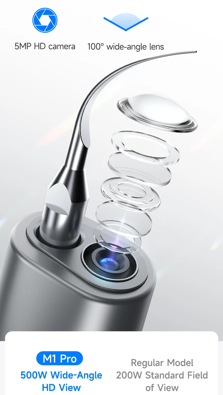 Sichtbarer elektrischer Ultraschall-Zahnreiniger mit 800MP HD-Kamera, UV-LED-Licht, zur Entfernung von Plaque, Zahnstein und Verfärbungen für die Zahnreinigung – Detail 4