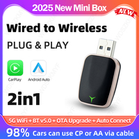 New 2 In 1 Smart Box Carplay Android Auto Wireless Adapter for Toyota Mazda Nissan Camry Suzuki Subaru Citroen Audi Mercedes