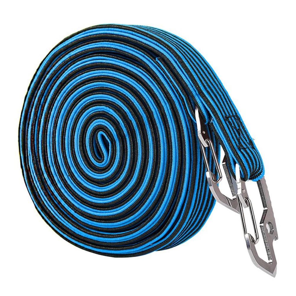

Elastic Strap Binding Rope Durable Wearproof Bike Luggage Strap Heavy Duty Securing Straps Blue Motorcycle Cord Carbon Steel