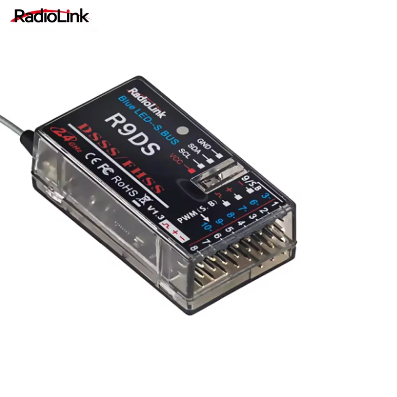 RadioLink R9DS 2.4G 9CH DSSS & FHSS Receiver for RadioLink AT9 AT10 Transmitter RC Multirotor Support For S-BUS