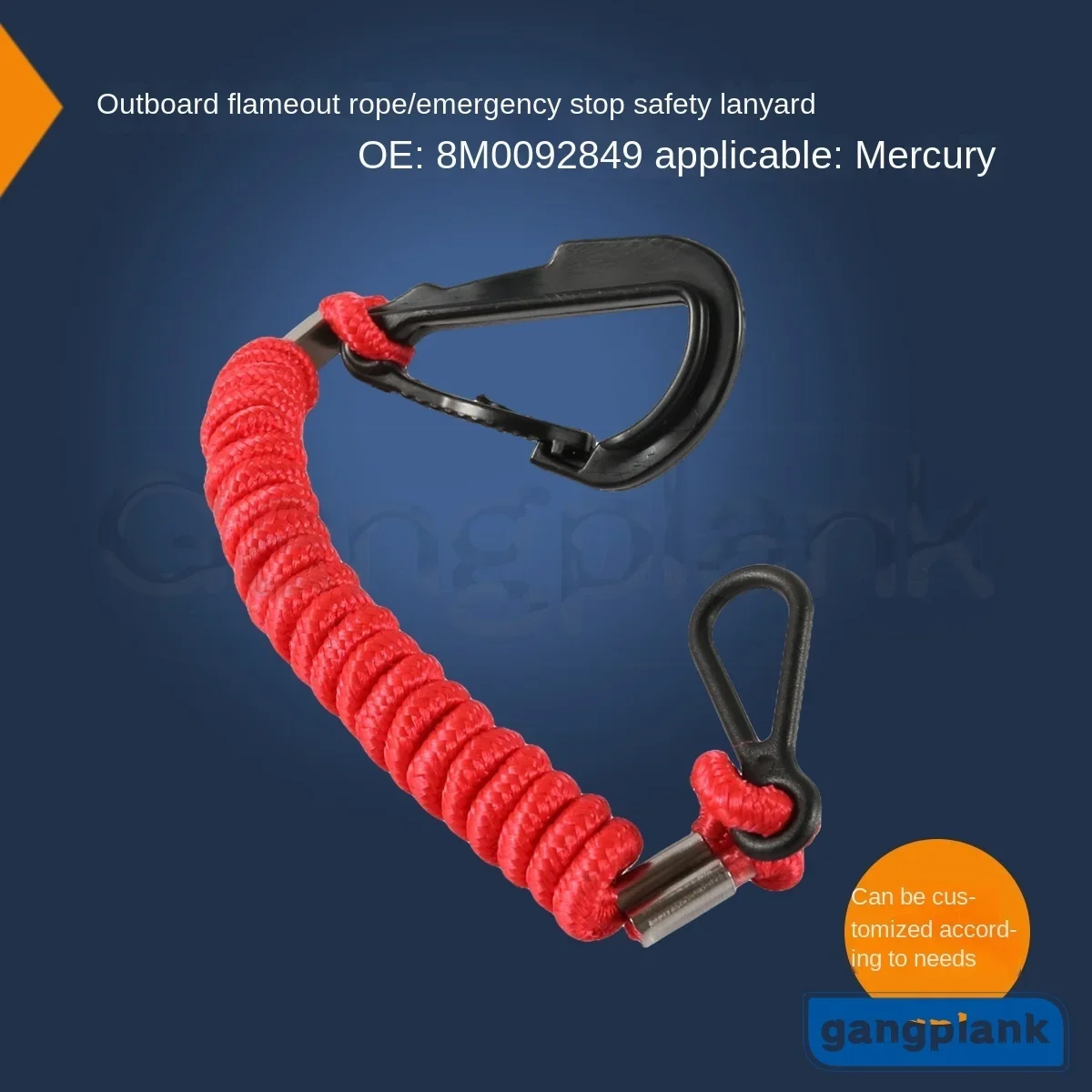 Outboard Motor Flameout Rope Emergency Stop Safety Lanyard 8M0092849 for Mercury Yacht 15920T54 15920A54