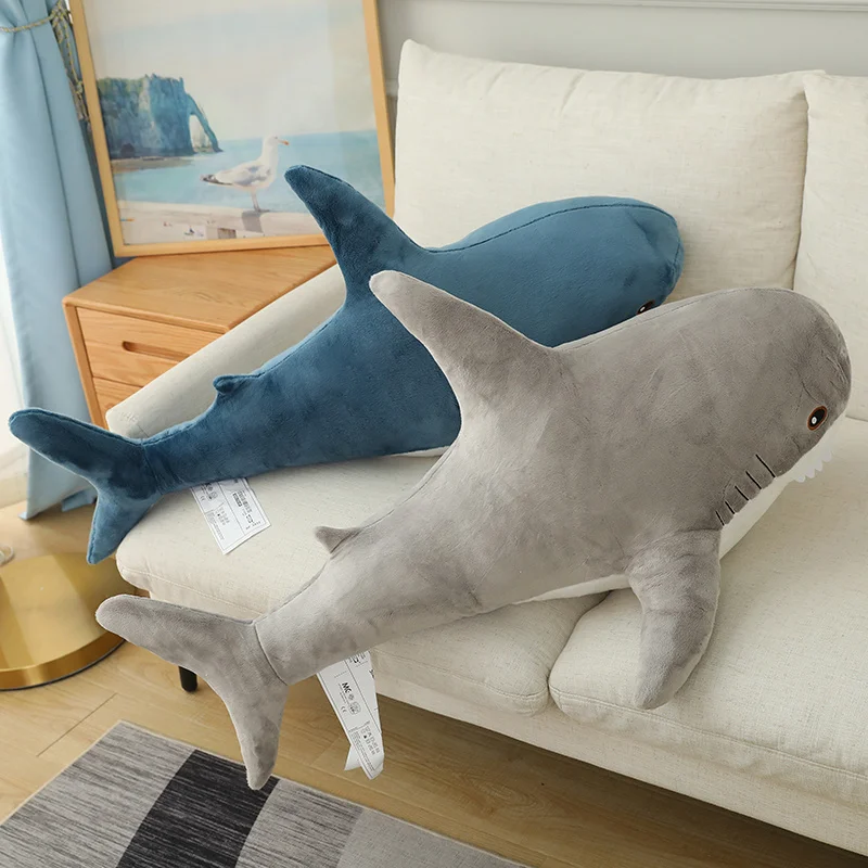 30-120CM Gaint Shark Whale Plüsch Kissen Grau Blau Rosa Shark Gefüllte Puppe Warme Umarmung Kissen Kissen Spielzeug sofa Hause Dekoration – Detail 15