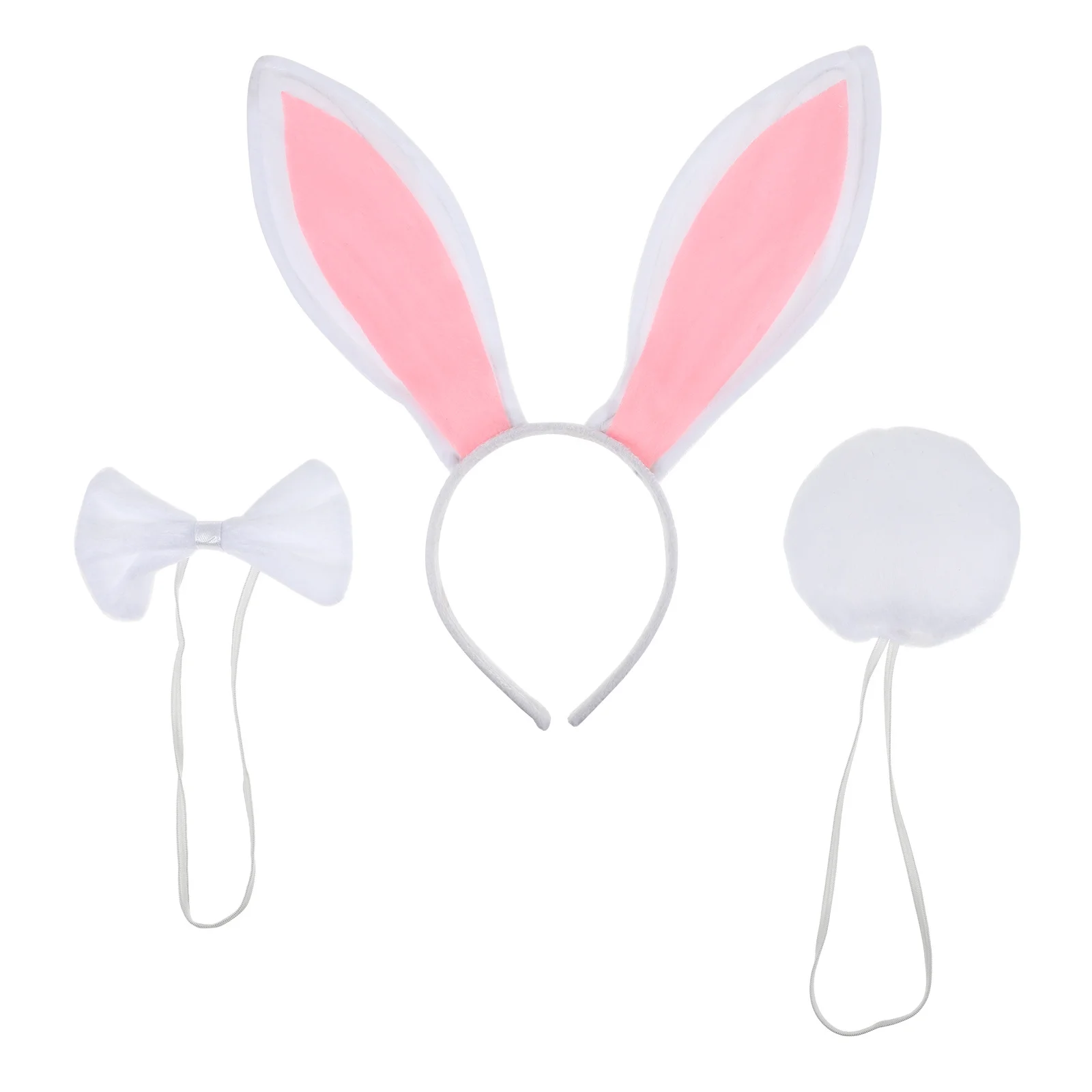 3pcs Rabbit Ear Set Bunny Headdress Cosplay Hair Hoop Easter Masquerade Kids Rabbit Ear Headdress Accessories